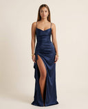 Isla Navy Long Sleeveless Maxi Dress