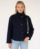 Livia Chic Cropped Pea Coat with Stand Collar