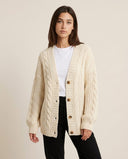 Camille Women's Long Cable Knit Cardigan