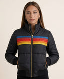 Bianca Striped High Collar Puffer Jacket