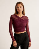 Livia Sheer Mesh Long Sleeve Top