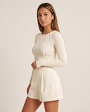 Talia Long Sleeve Top with Textured Seam Accents