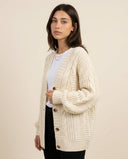 Camille Women's Long Cable Knit Cardigan