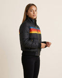 Bianca Striped High Collar Puffer Jacket