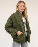 Violet Cozy Quilted Oversized Puffer Jacket