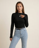 Arwen Waffle Knit Long Sleeve Top