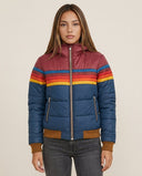 Bianca Striped High Collar Puffer Jacket