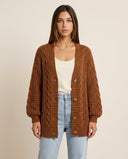 Camille Women's Long Cable Knit Cardigan