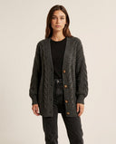 Camille Women's Long Cable Knit Cardigan