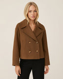 Esme Modern Winter Wool Blend Cropped Coat