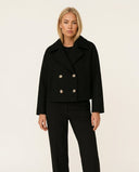 Esme Modern Winter Wool Blend Cropped Coat