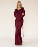 Genevieve Long Sleeve Draped Maxi Dress